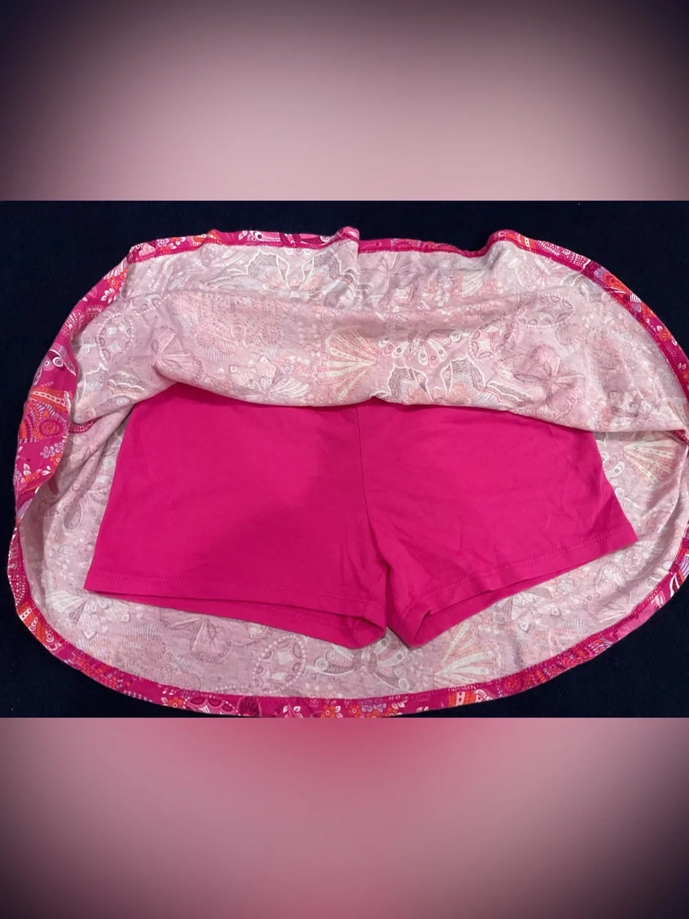 The Children's Place Girls Hot Pink Butterfly Floral Skort Size M (7/8)